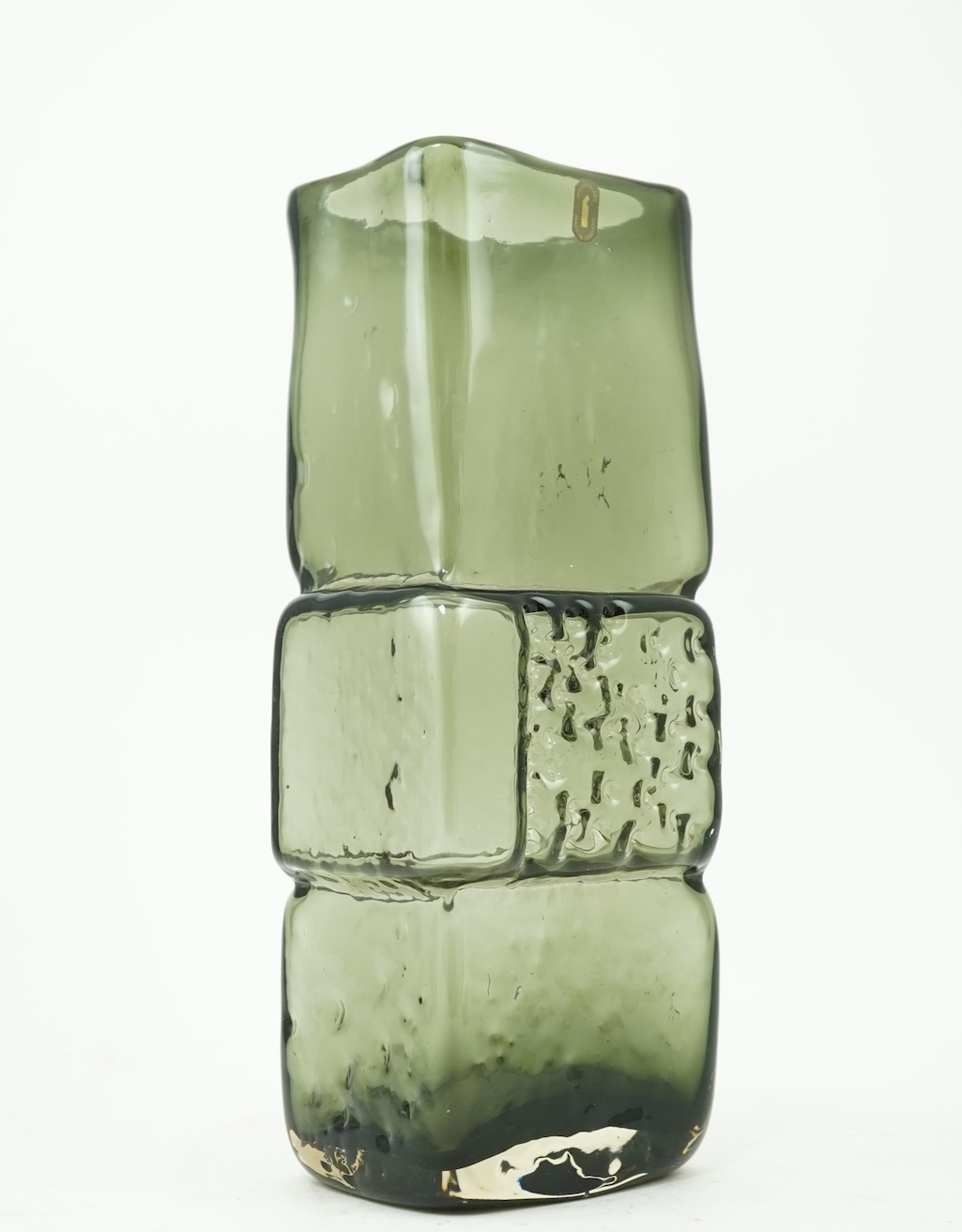 Whitefriars: A Textured range 'Drunken Bricklayer' vase designed by Geoffrey Baxter